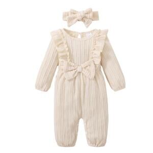 Younger Tree Baby Girl Romper Infant Winter Clothes Ruffle Sweater 12-18 DD2